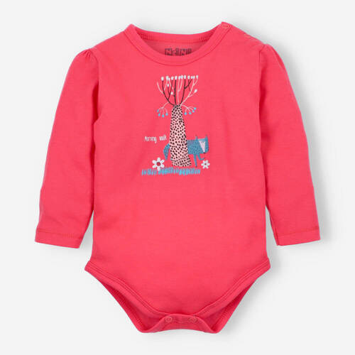 Kolorowy Las Body z bawełny organicznej Nini malinowy