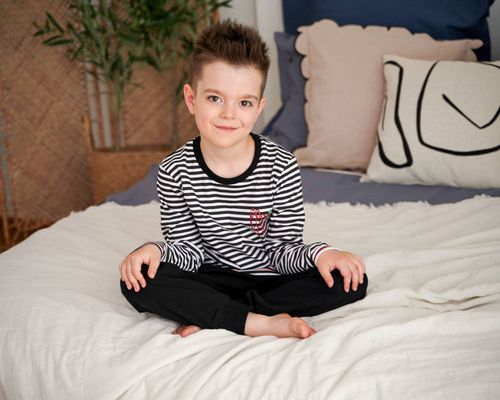 5236 "Stripes" Piżama dziecięca Unisex Doctor Nap - black n