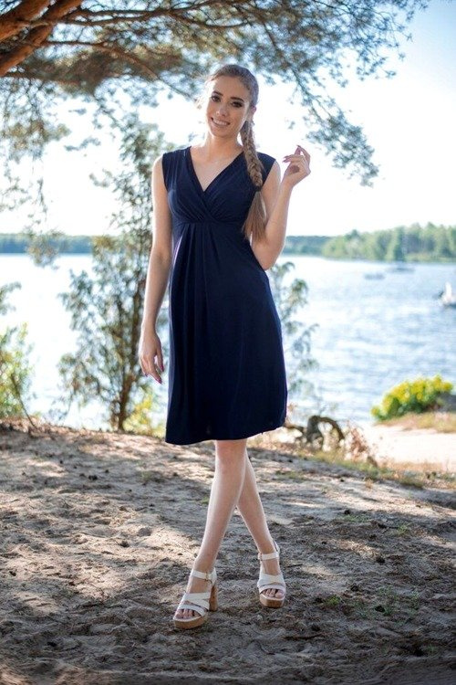 808 Sukienka bez rękawków do karmienia  MIRACLE- czarna 