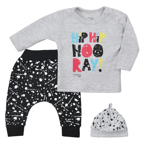 Bluzka + spodenki + czapka "HIP-HIP" Koala- szary