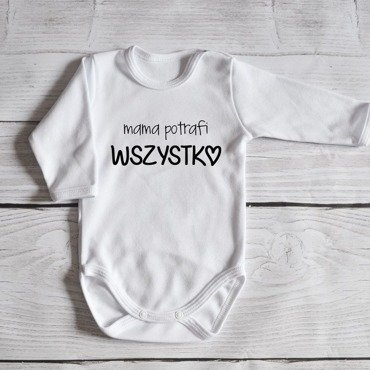 Body długi rękaw "Mama potrafi wszystko" Moocha białe