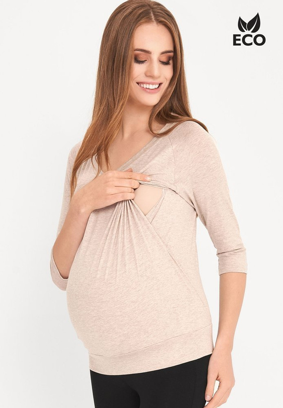 ECO Bluzka rękaw 3/4 Cool mama beż