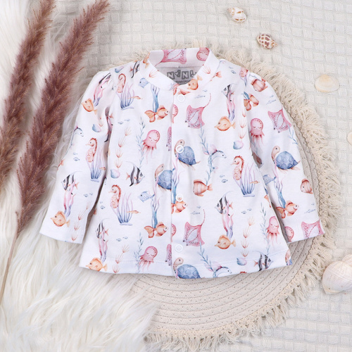 ABN-5482 Underwater World Kaftanik niemowlęcy Nini – bawełna organiczna, wygodne napy