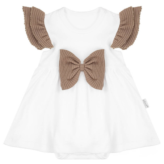 141276 Sukienko-body z krótkim rękawem Nicol - brązowy