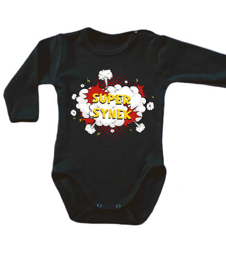 Body długi rękaw "SUPER SYN" Moocha czarny ver2