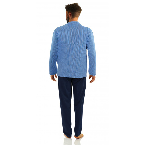 2210/15 Rozpinana Piżama Męska Sesto Senso - granatowy