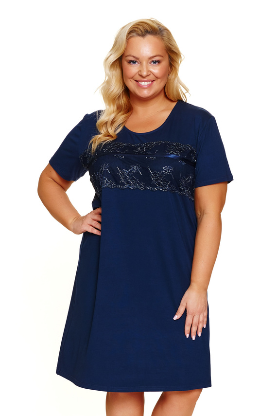 7329 Koszula nocna plus size Doctor Nap – wygoda i kobiecy styl na noc - navy