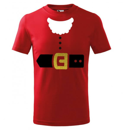 "Mikołaj" Koszulka dziecięca krótki rękaw świąteczna Moocha czerwony