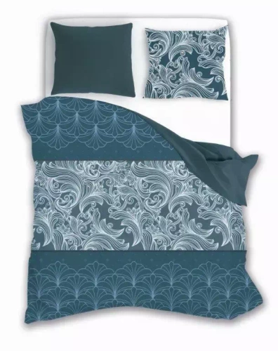 Elegant 012 Pościel satynowa ornamenty Faro turkusowy