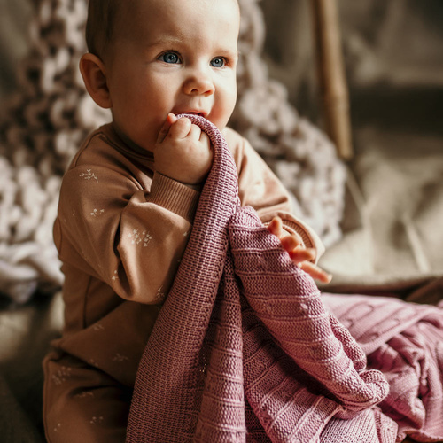 Kocyk dziany bawełniany Eevi- łosoś