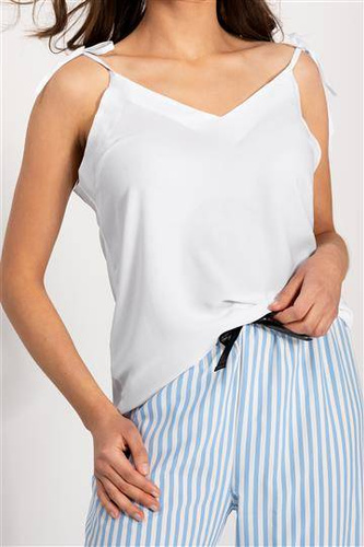 Erica piżama damska Momenti Per Me white-baby blue