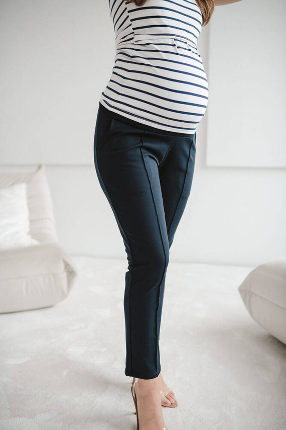 GraceFit Mama klasyczne spodnie ciążowe Milk&Love navy