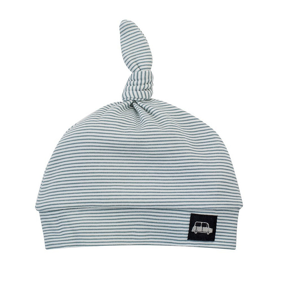 Czapka niemowlęca "Little Car" Pinokio - ecru paski