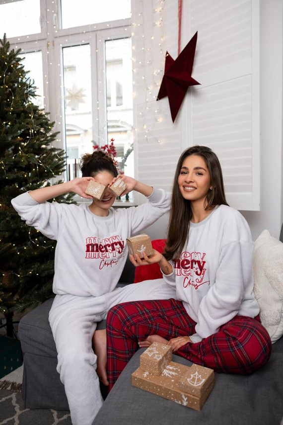 Gween Piżama damska Soft/Flanela  Sensis - szary