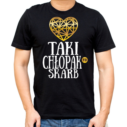 "TAKI CHŁOPAK TO SKARB" koszulka męska Moocha czarny