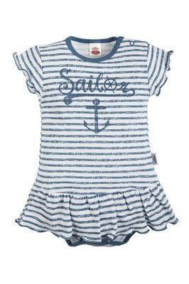 03226AP "BLUE SEA" Sukienkobody krótki rękaw Makoma paski