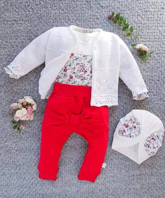 3310 La Bonita Spodnie niemowlęce Marija - czerwony