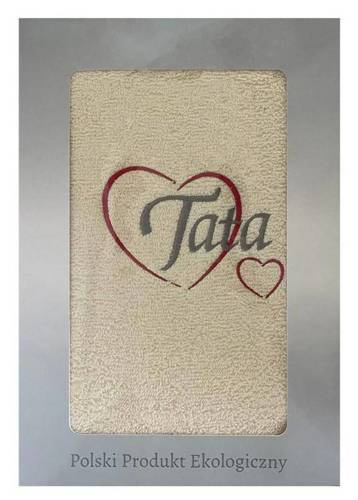 Prezent dla Taty ręcznik Tata w pudełku na Dzień Taty Extrapościel kremowy