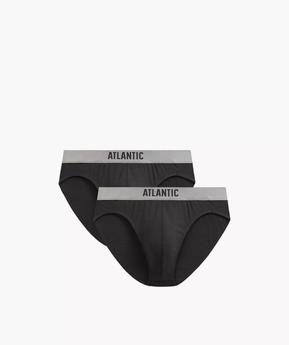 Sportowe slipy męskie Atlantic 2MP-1589 - doskonałe dopasowanie, elastyczna guma, 2-pak khaki
