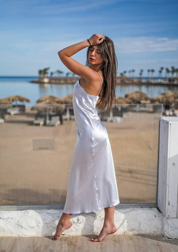 Iga Halka satynowa koszulka damska DKaren - srebrny