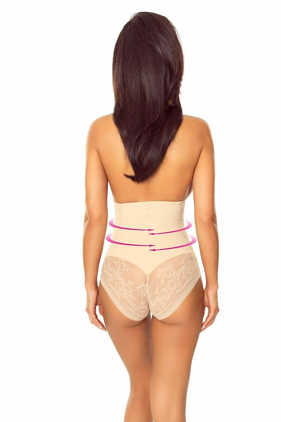 Lapinee 7005 Marika Beżowe Figi Modelujące Wysoka Talia Anti Roll