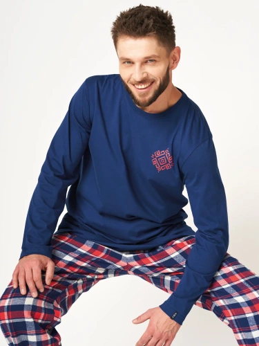MNS 613 Piżama Męska Key- granatowy