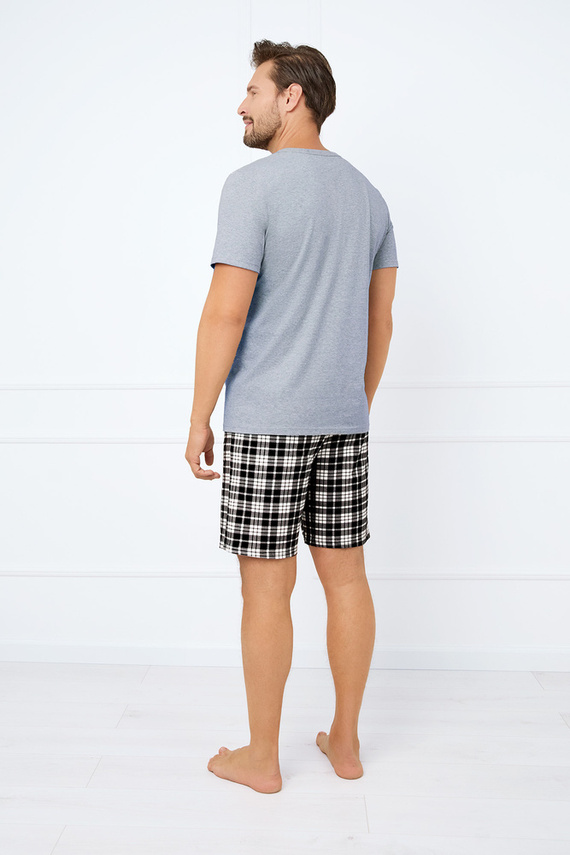 Klark Piżama Męska krótki rękaw, spodenki Italian Fashion - melange/druk