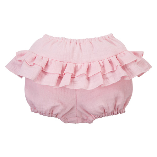 Bloomersy niemowlęce Eevi Cherry muślin bawełna różowe