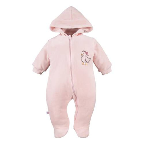 Little Ducks Kombinezon welurowy Eevi - różowy