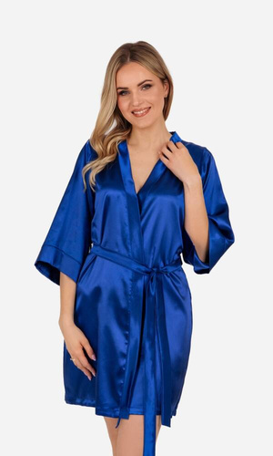 Vesna Szlafrok damski satynowy ByShelly - chabrowy