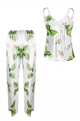 DK-KI Flowers Komplet Damski Piżama DKaren - 7 biały