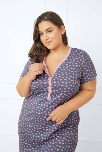 Tiana koszula nocna i do karmienia, krótki rękaw Italian Fashion - druk