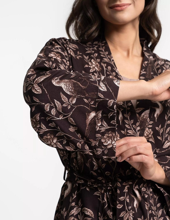 Szlafrok damski Moraj PDSZ3400-001 cappuccino 100% wiskoza krótki