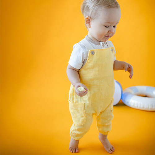 Elephant Ogrodniczki niemowlęce Eevi - żółte