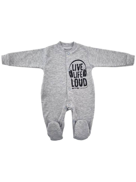 Pajac bawełniany "Music" Terjan - szary