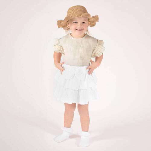 207091 Spódniczka bawełniana "Muślin" Nicol- biała