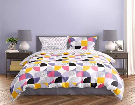 Milargo Verde 008 Pościel satynowa geometria Faro szary 