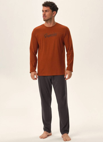 41910 Jupiter Piżama Męska Core Henderson - brązowy