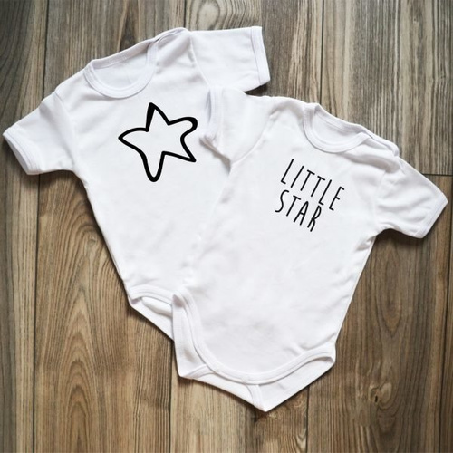 Dwupak body krótki rękaw "Little star" Moocha czarne