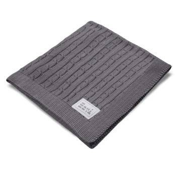 Kocyk dziany bawełniany Eevi-  grafit