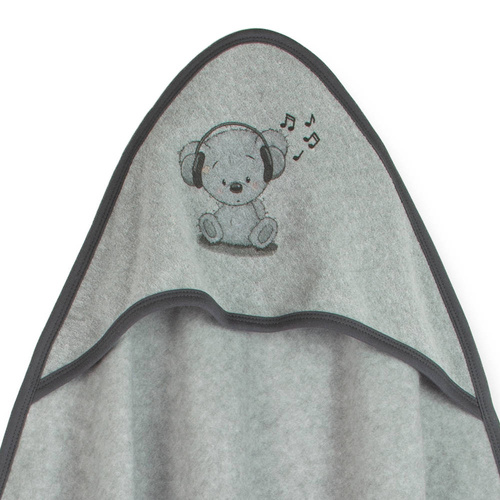 Miś muzykant niemowlęce okrycie kąpielowe Martex szary 