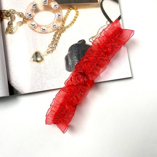 221 Podwiązka szyfonowa De Lafense - czerwony