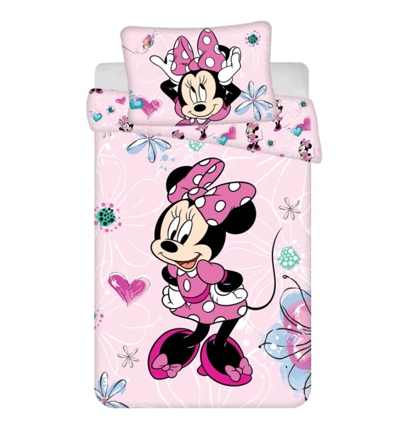 Minnie Flowers Pościel bawełniana Jerry Fabrics różowy