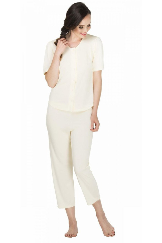 6201 Elizabeth Piżama damska rozpinana Mewa bananowy 