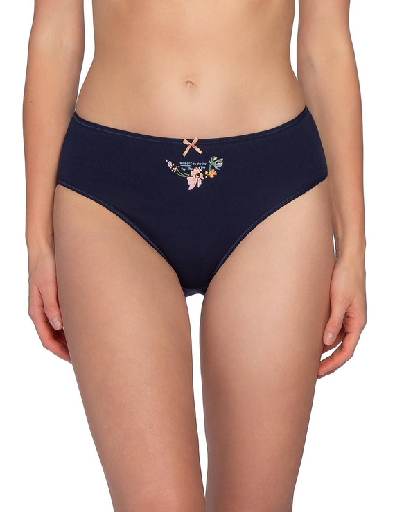 Figi L-120 BI-105 Lama Bawełniane Figi Damskie Bikini 3-Pak Kwiatowe