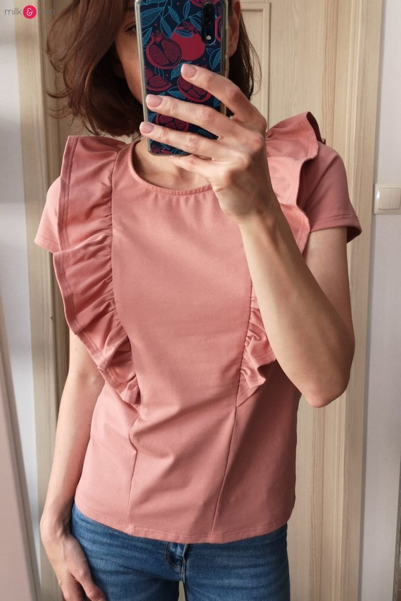 Milky Waves bluzka do karmienia z krótkim rękawem Milk&Love miętowy