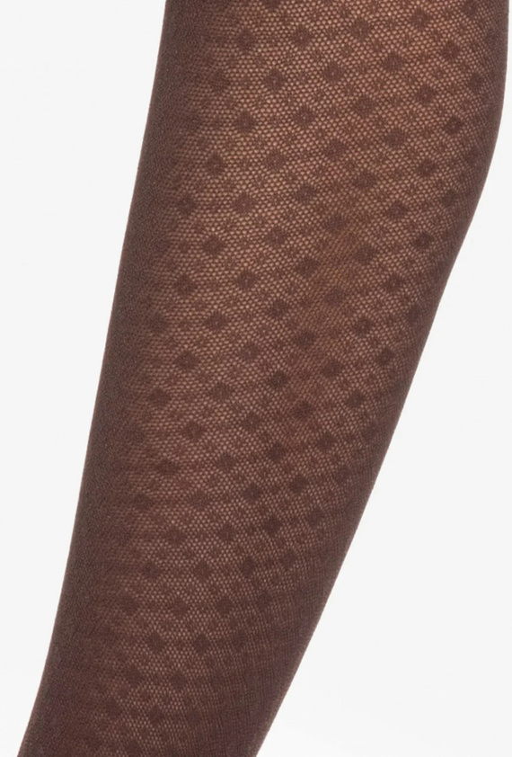 Gatta Wedel wz.03 Rajstopy 40 den – geometryczny wzór, dark choco