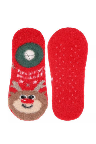 Baleriny damskie Moraj CDC 350-004 ABS – świąteczne, ciepłe, antypoślizgowe