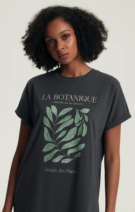 43687 Danna Koszula damska Henderson grey – bawełniana, krótki rękaw, nadruk