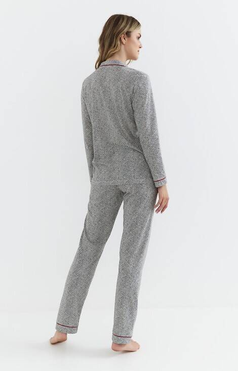 410 Piżama damska rozpinana Cana - grafitowa